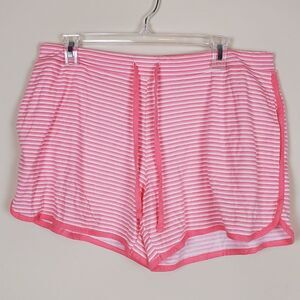 Carole Hochman Pink & White Striped Pajama Shorts Size Medium